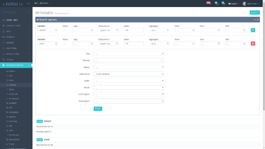 Search Variable Summary